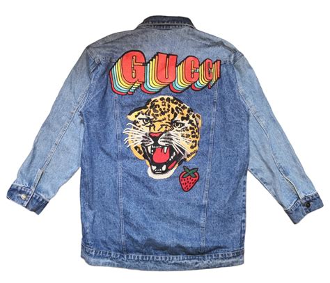 gucci tiger jas|Gucci tiger denim jacket.